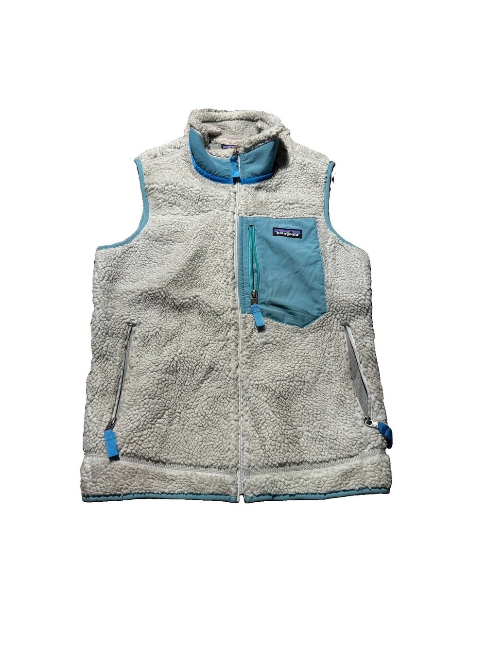 Patagonia Retro-X Vest Women's Small Gray Sherpa Deep Pile Full Zip Fleece Logo